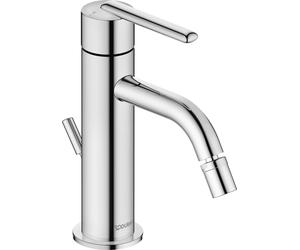 Duravit Balcoon Mezclador monomando para bidé, proyección 172 mm, con juego de desagüe, BA2400001010, Color: Cromo alto brillo
