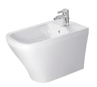 Duravit bidé de pie DuraStyle 63cm con rebosadero, con banco de grifería, 1 agujero de grifería, 22831000001, Color: Blanco con Wondergliss