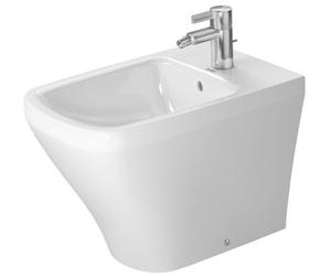 Duravit bidé de pie DuraStyle de espaldas a la pared 57cm con rebosadero, con banco de orificios para grifo, 1 orificio para grifo, 2284100000, Color: Blanco