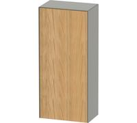 Duravit Blanco Tulipán armario de media altura, ancho 400 x fondo 240mm, 1 tope de puerta apertura basculante izquierda, WT1322LH592, Color: Cuerpo: gris piedra seda mate, frontal: roble natural maciz