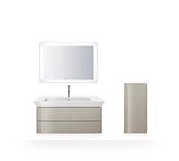 Duravit Blanco Tulipán armario de media altura, anchura 400 x fondo 240mm, 1 tope de puerta apertura basculante izquierda, WT1322LH3H3, Color: Topo alto brillo