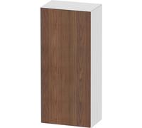 Duravit Blanco Tulipán armario de media altura, anchura 400 x fondo 240mm, 1 tope de puerta apertura basculante izquierda, WT1322L7785, Color: Cuerpo: Blanco alto brillo, Frente: Nogal americano maciz