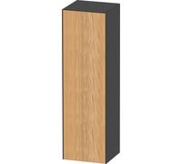 Duravit Blanco Tulipán armario de media altura, anchura 400 x profundidad 360mm, 1 tope de puerta de apertura a la derecha, WT1332RH5H1, Color: Cuerpo: grafito alto brillo, frente: roble natural maciz