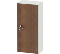 Duravit Blanco Tulipán gabinete de media altura, ancho 400 x profundidad 240mm, 1 parada de la puerta derecha con la manija, WT1323R7736, Color: Cuerpo: Seda blanca mate, Frente: Nogal americano maciz