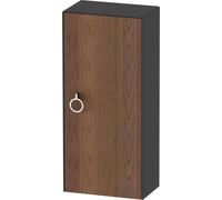 Duravit Blanco Tulipán gabinete de media altura, anchura 400 x profundidad 240mm, 1 parada de la puerta derecha con la manija, WT1323R7758, Color: Cuerpo: Acabado satinado de grafito, frente: nogal am