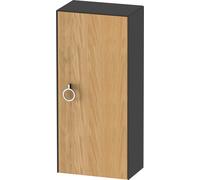 Duravit Blanco Tulipán gabinete de media altura, anchura 400 x profundidad 240mm, 1 parada de la puerta derecha con la manija, WT1323RH558, Color: Cuerpo: grafito satinado, frente: roble natural maciz