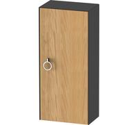Duravit Blanco Tulipán gabinete de media altura, anchura 400 x profundidad 240mm, 1 parada de la puerta derecha con la manija, WT1323RH5H1, Color: Cuerpo: grafito alto brillo, frente: roble natural ma