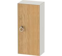 Duravit Blanco Tulipán gabinete de media altura, anchura 400 x profundidad 240mm, 1 parada de la puerta derecha con la manija, WT1323RH539, Color: Cuerpo: blanco nórdico satinado, frente: roble natura