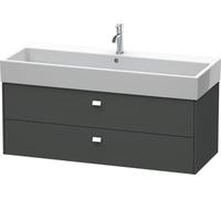 Duravit Brioso Mueble bajo encimera 118,4 x 45,9 cm, 2 cajones, con sifón y delantal, para lavabo Vero Air 235012, BR415701049, Color: Diseño grafito mate, mango cromado