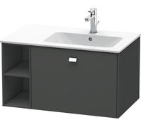 Duravit Brioso Neceser de pared 82,0 x 47,9 cm, 1 extraíble, estantería lateral, lavabo a la derecha, para lavabo ME by Starck 234683, BR401401049, Color: Diseño grafito mate, mango cromado