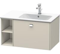 Duravit Brioso Neceser de pared 82,0 x 47,9 cm, 1 extraíble, estantería lateral, lavabo a la derecha, para lavabo ME by Starck 234683, BR401401091, Color: Decoración topo mate, mango cromado