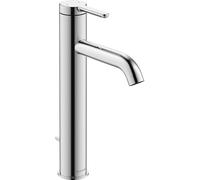 Duravit C.1 Mezclador monomando de lavabo L, con juego de desagüe, proyección de 136 mm, C11030001010, Color: cromado