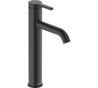Duravit C.1 mezclador monomando de lavabo L, FreshStart, Minusflow, proyección 136mm, sin juego de desagüe, C11033002046, Color: Negro Mate