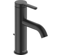 Duravit C.1 mezclador monomando de lavabo M, FreshStart, Minusflow, proyección 113mm, con juego de desagüe, C11023001046, Color: Negro Mate