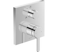 Duravit C.1 Mezclador monomando empotrado de bañera, roseta cuadrada, con válvula desviadora y combinación de seguridad, cromo, C15210017010