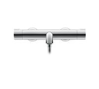 Termostato de baño de superficie Duravit C.1, conexiones en S, con válvula de cierre y conmutación, cromado, C15220000010, Color: cromado