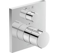 Termostato de baño oculto Duravit C.1, rosetón cuadrado, con válvula de cierre y desvÃo, C152000130, Color: cromado - C15200013010