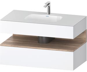 Duravit Collection One lavabo empotrado con base de lavabo consola, 1000x550x600mm, hueco de roble jaspeado, QA4786055180010, Color: Blanco mate/con iluminaciÃ³n de nicho