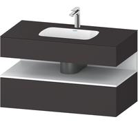 Duravit Collection One lavabo empotrado con base de lavabo consola, 1000x550x600mm, nicho blanco mate, QA4786018800010, Color: Supermatt grafito/con iluminaciÃ³n de nicho