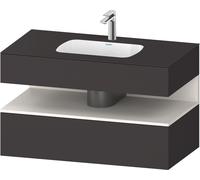 Duravit Collection One lavabo empotrado con base de lavabo consola, 1000x550x600mm, nicho blanco super mate, QA4786084800000, Color: supermercado de grafito