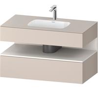Duravit Collection One lavabo empotrado con base de lavabo consola, 1000x550x600mm, nicho blanco super mate, QA4786084910010, Color: Gris topo mate/con iluminaciÃ³n de nicho