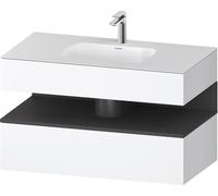Duravit Collection One lavabo empotrado con base de lavabo consola, 1000x550x600mm, nicho grafito mate, QA4786049180010, Color: Blanco mate/con iluminaciÃ³n de nicho