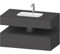 Duravit Collection One lavabo empotrado con base de lavabo consola, 1000x550x600mm, nicho grafito mate, QA4786049490010, Color: Grafito mate/con iluminaciÃ³n de nicho