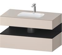 Duravit Collection One lavabo empotrado con base de lavabo consola, 1000x550x600mm, nicho roble negro, QA4786016910000, Color: Topo mate