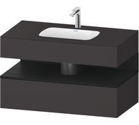 Duravit Collection One lavabo empotrado con base de lavabo consola, 1000x550x600mm, nicho roble negro, QA4786016800000, Color: supermercado de grafito