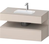 Duravit Collection One lavabo empotrado con base de lavabo consola, 1000x550x600mm, nicho taupe mate, QA4786091910010, Color: Gris topo mate/con iluminaciÃ³n de nicho