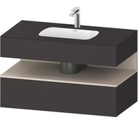 Duravit Collection One lavabo empotrado con base de lavabo consola, 1000x550x600mm, nicho Taupe supermatt, QA4786083800000, Color: supermercado de grafito