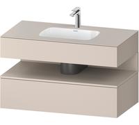 Duravit Collection One lavabo empotrado con base de lavabo consola, 1000x550x600mm, nicho Taupe supermatt, QA4786083910010, Color: Gris topo mate/con iluminaciÃ³n de nicho