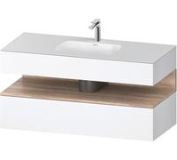 Duravit Collection One lavabo empotrado con base de lavabo consola, 1200x550x600mm, hueco de roble jaspeado, QA4787055180010, Color: Blanco mate/con iluminaciÃ³n de nicho