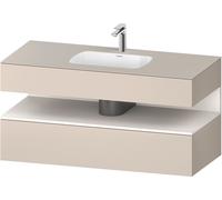 Duravit Collection One lavabo empotrado con base de lavabo consola, 1200x550x600mm, nicho blanco super mate, QA4787084830000, Color: supermatt taupe