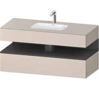Duravit Collection One lavabo empotrado con base de lavabo consola, 1200x550x600mm, nicho grafito mate, QA4787049910000, Color: Topo mate