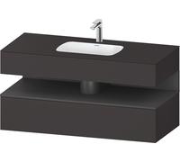 Duravit Collection One lavabo empotrado con base de lavabo consola, 1200x550x600mm, nicho grafito mate, QA4787049800000, Color: supermercado de grafito