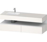 Duravit Collection One lavabo empotrado con base de lavabo consola, 1600x550x600mm, nicho blanco mate, lavabo izquierda, QA4795018840000, Color: Supermatt blanco