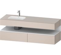 Duravit Collection One lavabo empotrado con base de lavabo consola, 1600x550x600mm, nicho blanco mate, lavabo izquierda, QA4795018910010, Color: Gris topo mate/con iluminaciÃ³n de nicho