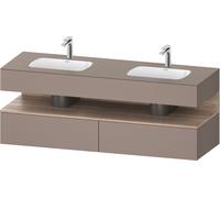 Duravit Collection One lavabo empotrado con base de lavabo consola, 1600x550x600mm, nicho roble jaspeado, lavabo doble, QA4797055430000, Color: Basalto mate
