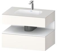 Duravit Collection One lavabo empotrado con base de lavabo consola, 800x550x600mm, nicho blanco mate, QA4785018840010, Color: Supermatt blanco/con iluminaciÃ³n de nicho