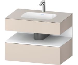 Duravit Collection One lavabo empotrado con base de lavabo consola, 800x550x600mm, nicho blanco mate, QA4785018910010, Color: Gris topo mate/con iluminaciÃ³n de nicho