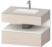 Duravit Collection One lavabo empotrado con base de lavabo consola, 800x550x600mm, nicho blanco super mate, QA4785084910010, Color: Gris topo mate/con iluminaciÃ³n de nicho
