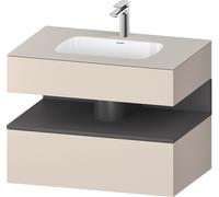 Duravit Collection One lavabo empotrado con base de lavabo consola, 800x550x600mm, nicho grafito mate, QA4785049910010, Color: Gris topo mate/con iluminaciÃ³n de nicho