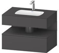 Duravit Collection One lavabo empotrado con base de lavabo consola, 800x550x600mm, nicho grafito mate, QA4785049490000, Color: Grafito mate