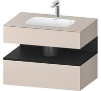 Duravit Collection One lavabo empotrado con base de lavabo consola, 800x550x600mm, nicho roble negro, QA4785016910010, Color: Gris topo mate/con iluminaciÃ³n de nicho