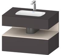 Duravit Collection One lavabo empotrado con base de lavabo de consola, 800x550x600mm, nicho Taupe supermatt, QA4785083800000, Color: supermercado de grafito
