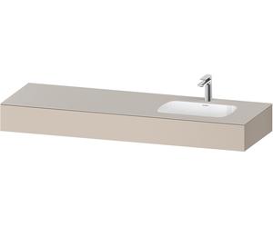 Duravit Collection One lavabo empotrado con consola, 1600x550x170mm, lavabo derecha, QA4694083830000, Color: supermatt taupe