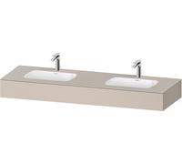 Duravit Collection One lavabo empotrado con consola, 1600x550x170mm, lavabo doble, QA4695083830000, Color: supermatt taupe