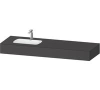 Duravit Collection One lavabo empotrado con consola, 1600x550x170mm, lavabo izquierda, QA4693049490000, Color: Grafito mate