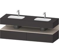 Duravit Collection One lavabo empotrado con lavabo consola, 1600x550x600mm, nicho taupe supermatt, lavabo doble, QA4797083800000, Color: supermercado de grafito